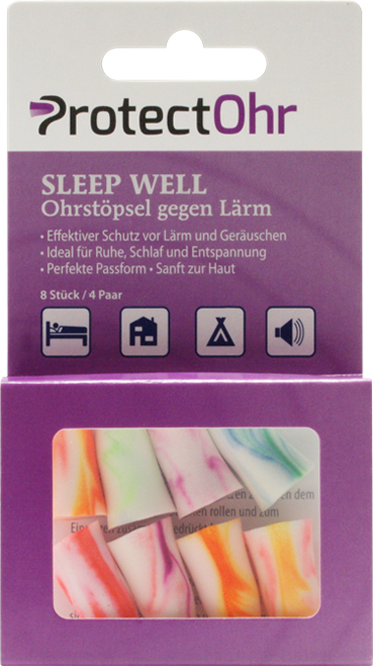 Handelsverpackung ProtectOhr SLEEP WELL Ohrstöpsel gegen Lärm SLEEP WELL