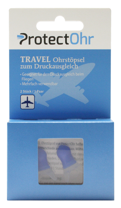 Handelsverpackung ProtectOhr TRAVEL Ohrstöpsel zum Druckausgleich TRAVEL